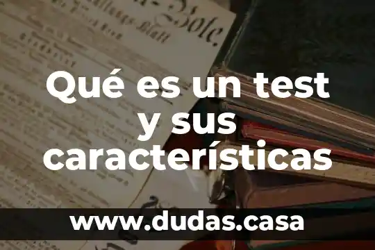 Qué es un test y sus características