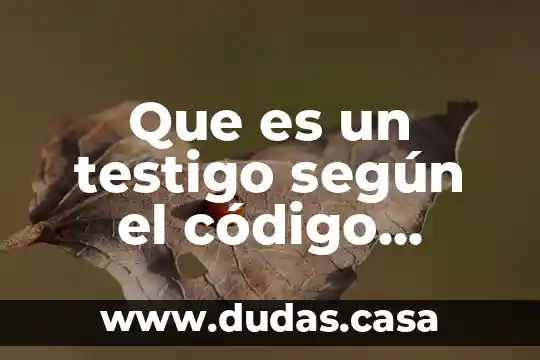 Que es un testigo según el código procesal penal df