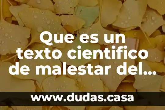 Que es un texto cientifico de malestar del hipo