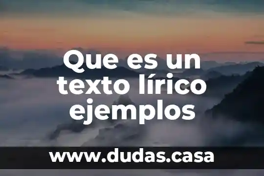 Que es un texto lírico ejemplos
