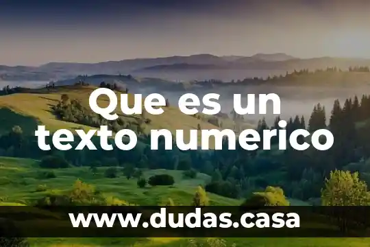 Que es un texto numerico