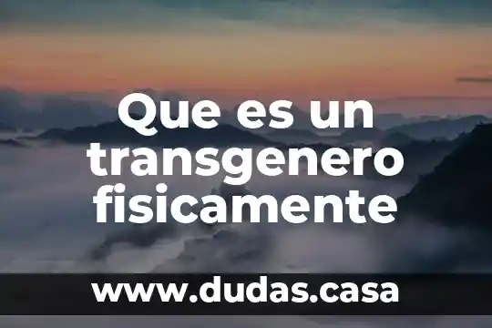 Que es un transgenero fisicamente