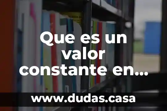 Que es un valor constante en dfd