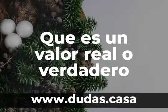 Que es un valor real o verdadero