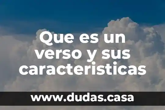 Que es un verso y sus caracteristicas