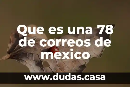 Que es una 78 de correos de mexico