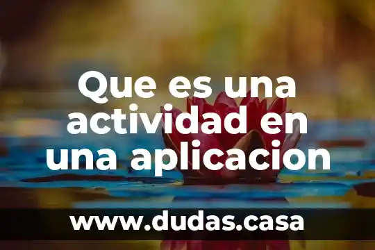 Que es una actividad en una aplicacion