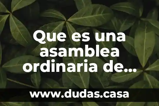 Que es una asamblea ordinaria de autoridades ejidales o comunal