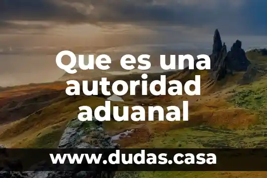 Que es una autoridad aduanal