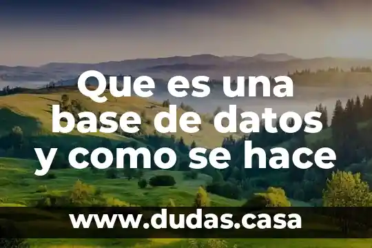 Que es una base de datos y como se hace