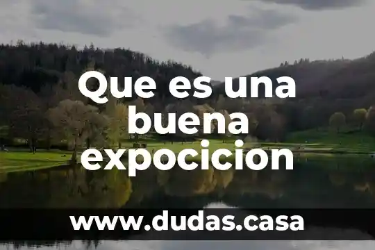 Que es una buena expocicion