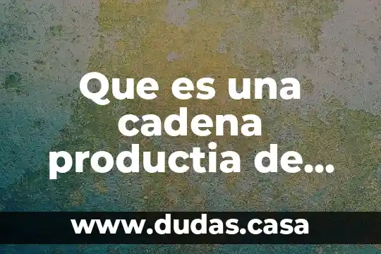 Que es una cadena productia de valor