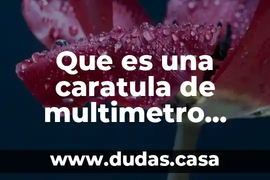 Que es una caratula de multimetro yahoo