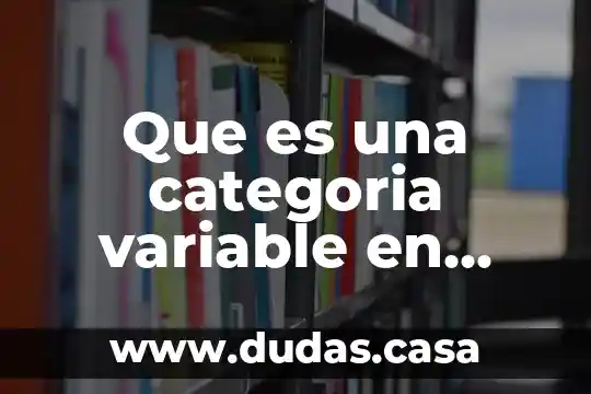 Que es una categoria variable en estadistica