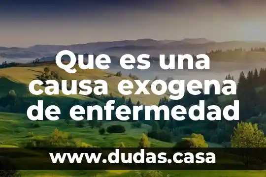 Que es una causa exogena de enfermedad