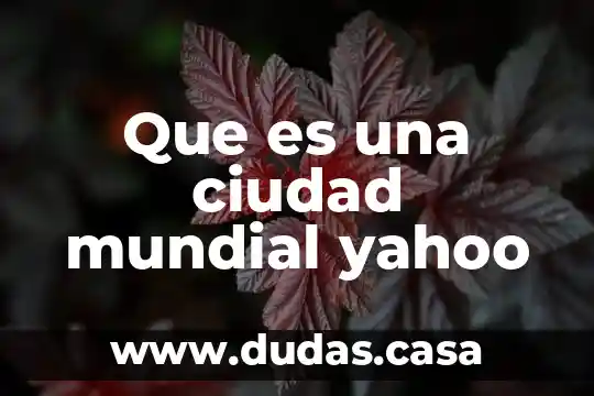 Que es una ciudad mundial yahoo