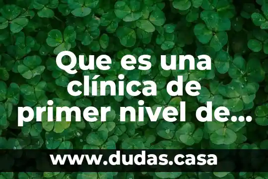 Que es una clínica de primer nivel de atención
