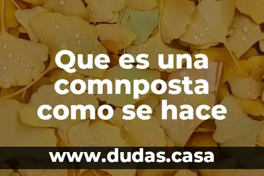 Que es una comnposta como se hace