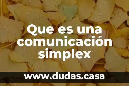 Que es una comunicación simplex