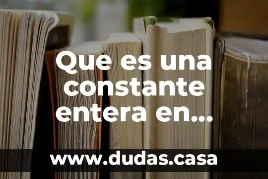 Que es una constante entera en programacion