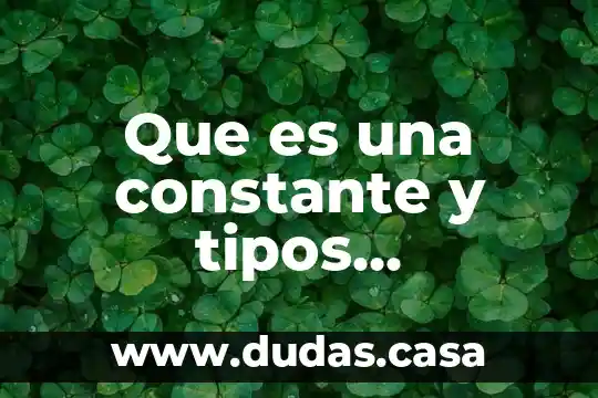 Que es una constante y tipos matematicas