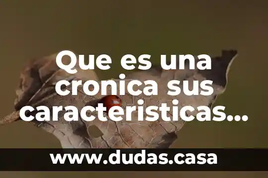 Que es una cronica sus caracteristicas y funciones