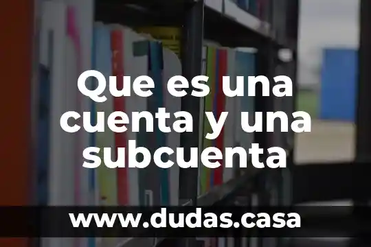 Que es una cuenta y una subcuenta