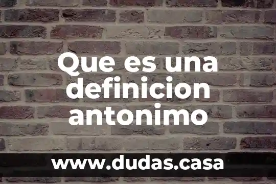 Que es una definicion antonimo