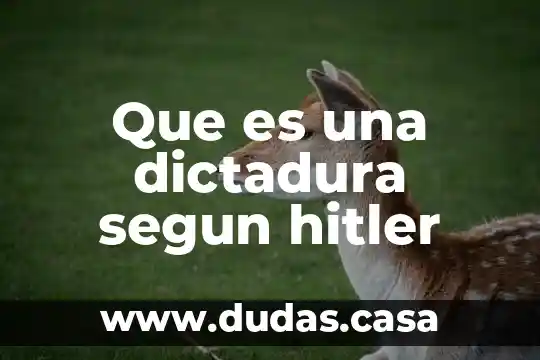 Que es una dictadura segun hitler