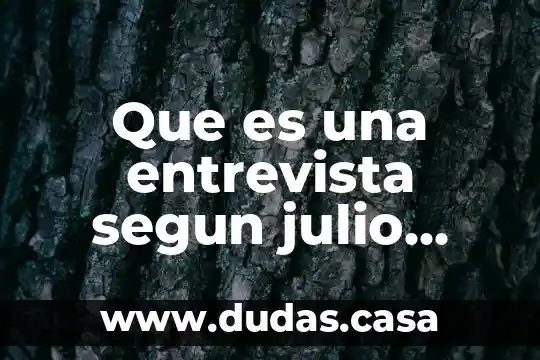 Que es una entrevista segun julio pimienta prieto