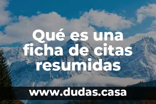 Qué es una ficha de citas resumidas