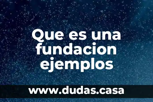 Que es una fundacion ejemplos