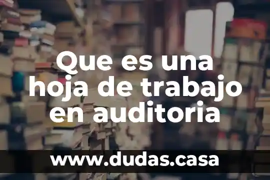 Que es una hoja de trabajo en auditoria