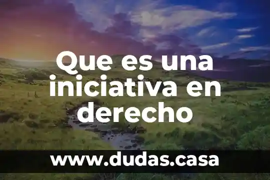 Que es una iniciativa en derecho