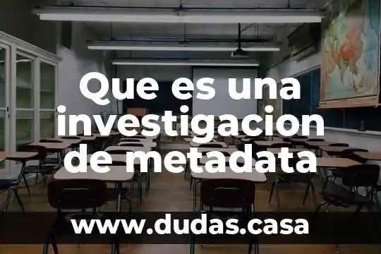 Que es una investigacion de metadata