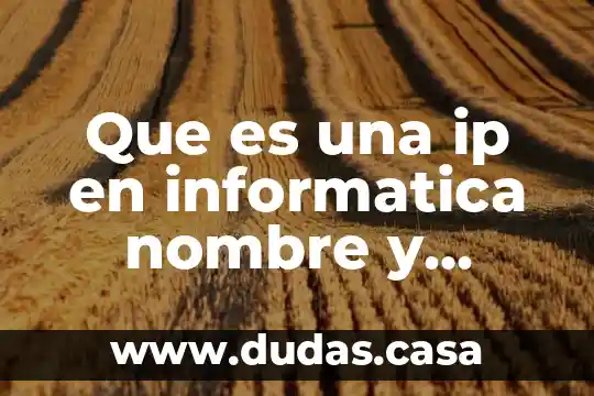 Que es una ip en informatica nombre y dominio