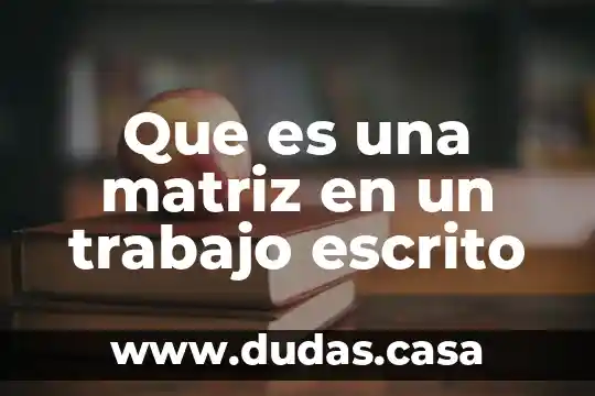 Que es una matriz en un trabajo escrito