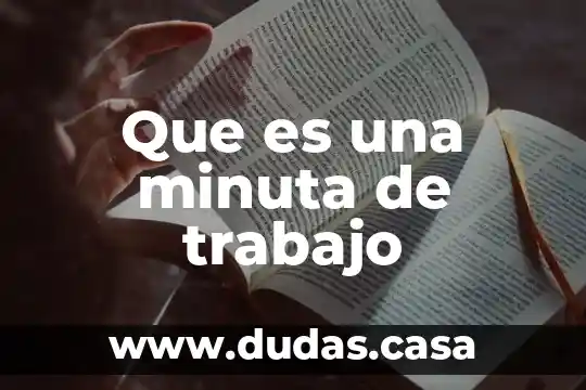 Que es una minuta de trabajo