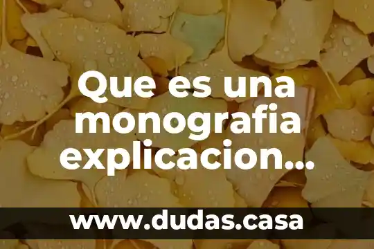 Que es una monografia explicacion para niños de primaria