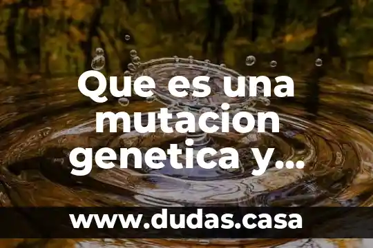 Que es una mutacion genetica y tipos