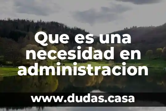 Que es una necesidad en administracion