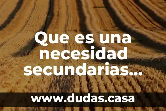 Que es una necesidad secundarias ejemplos yahoo