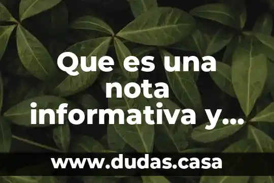 Que es una nota informativa y una puesta a disposicion