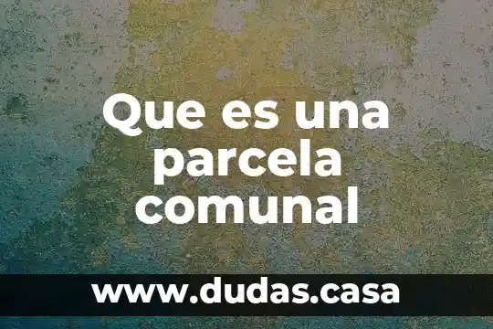 Que es una parcela comunal