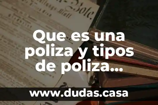 Que es una poliza y tipos de poliza contabilidad