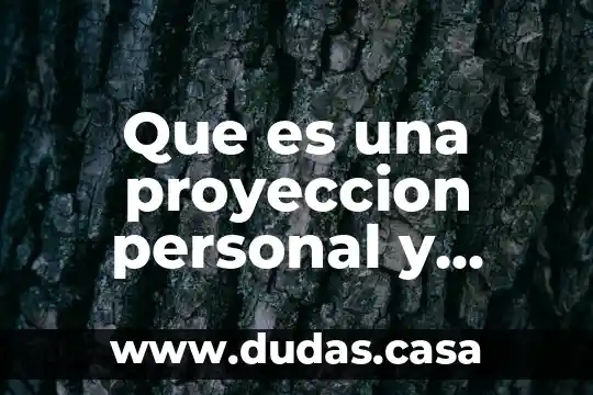 Que es una proyeccion personal y profesional