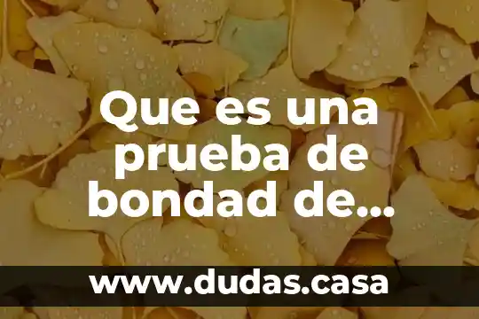 Que es una prueba de bondad de ajuste