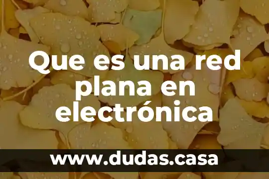 Que es una red plana en electrónica