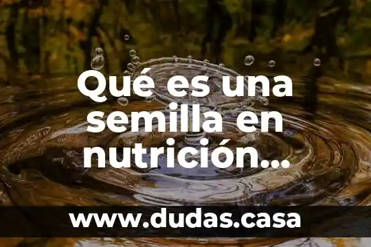 Qué es una semilla en nutrición animal