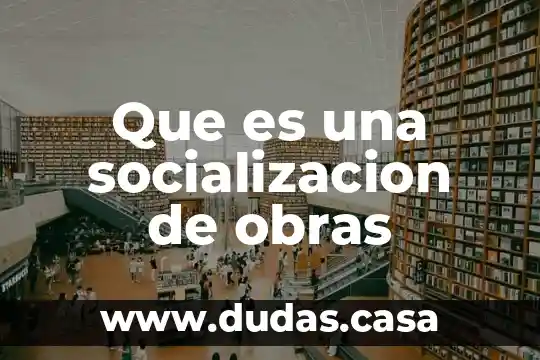 Que es una socializacion de obras